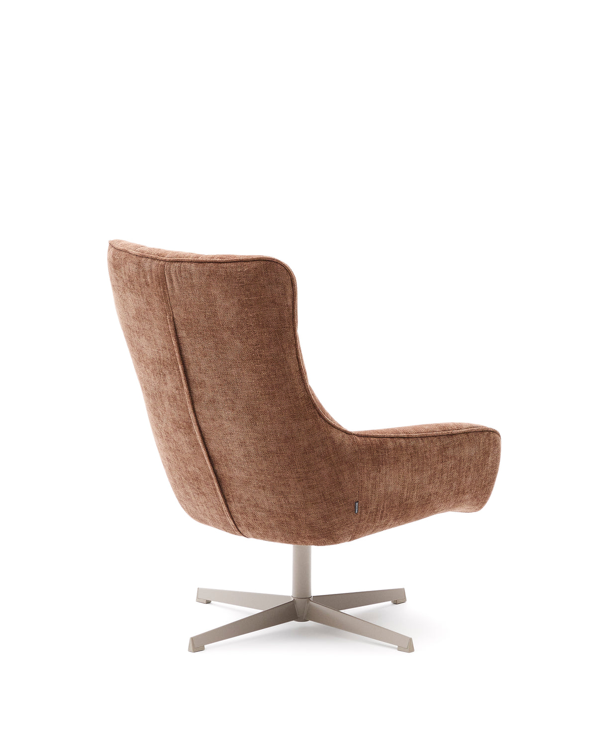 Sessel Teryl aus hellbrauner Chenille und Metall mit grauer Oberfläche FSC 100% - ZEN ZONE Furniture