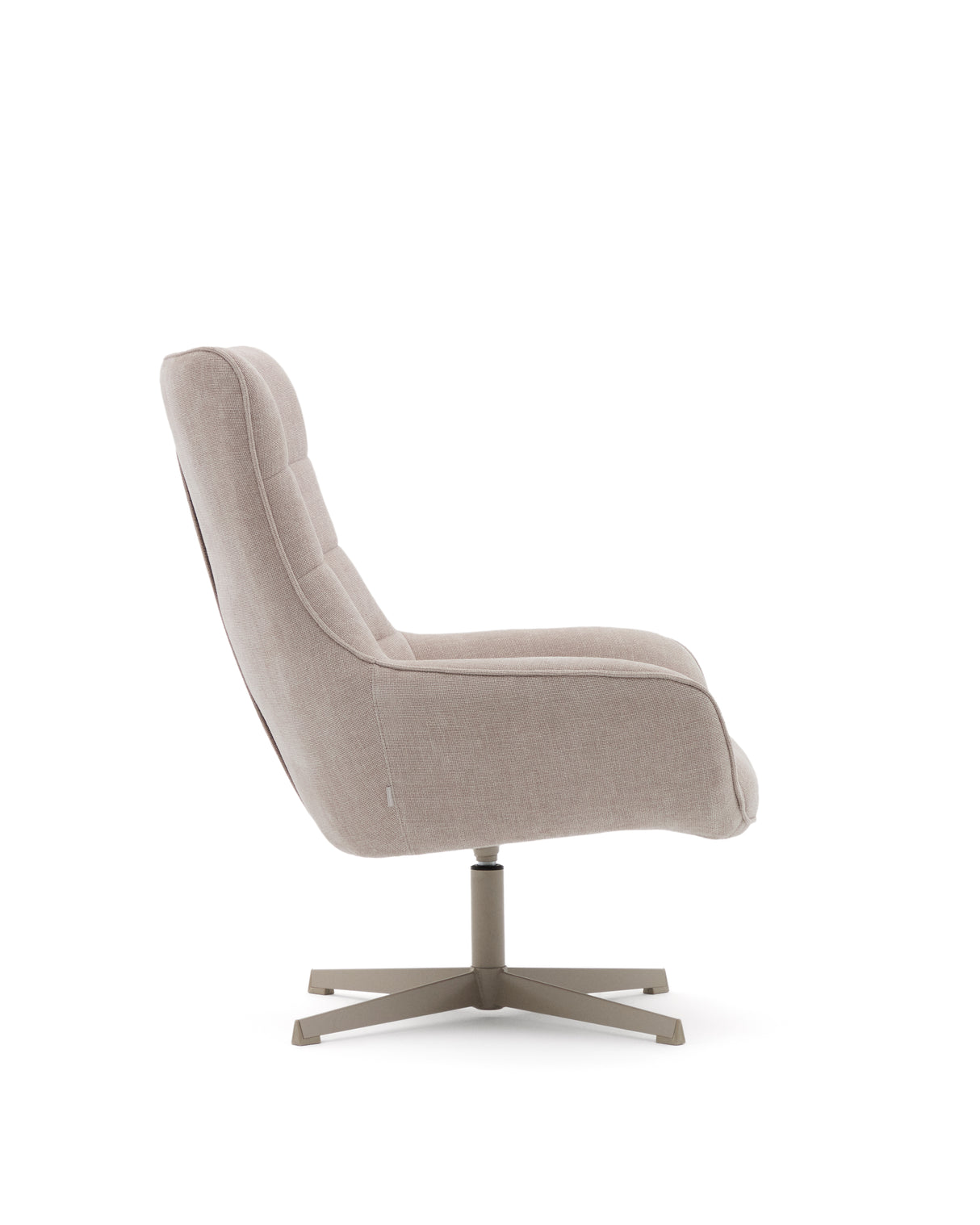 Sessel Teryl aus beigefarbener Chenille und Metall mit grauer Oberfläche FSC 100% - ZEN ZONE Furniture