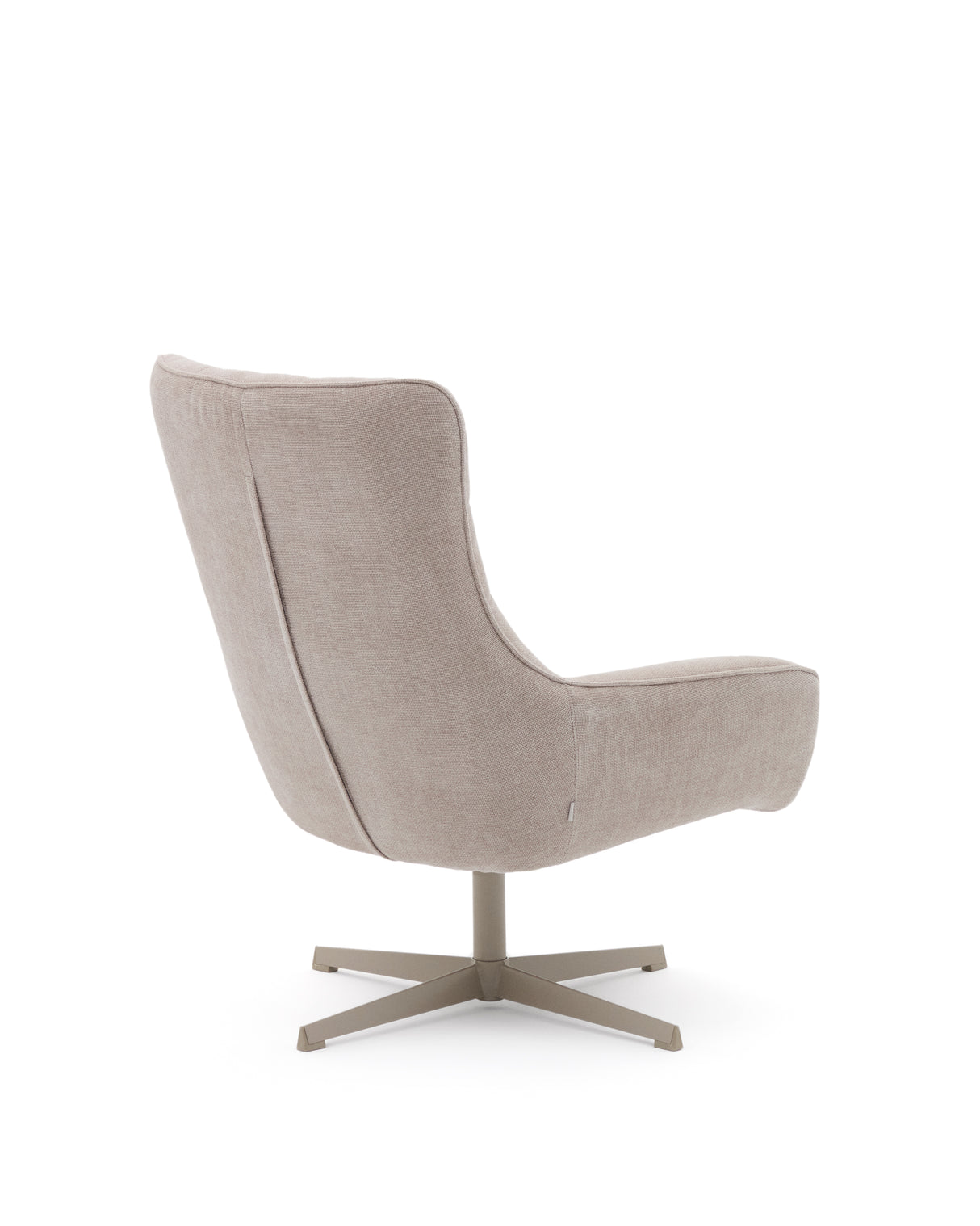 Sessel Teryl aus beigefarbener Chenille und Metall mit grauer Oberfläche FSC 100% - ZEN ZONE Furniture