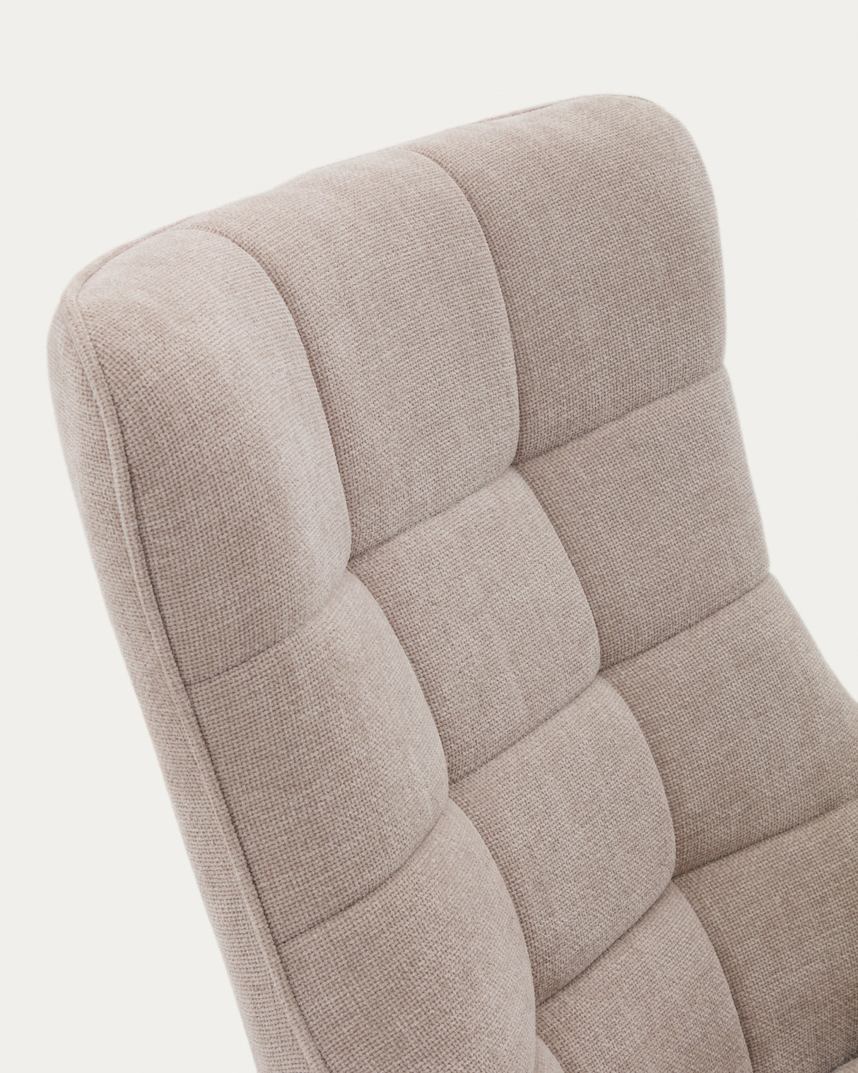 Sessel Teryl aus beigefarbener Chenille und Metall mit grauer Oberfläche FSC 100% - ZEN ZONE Furniture