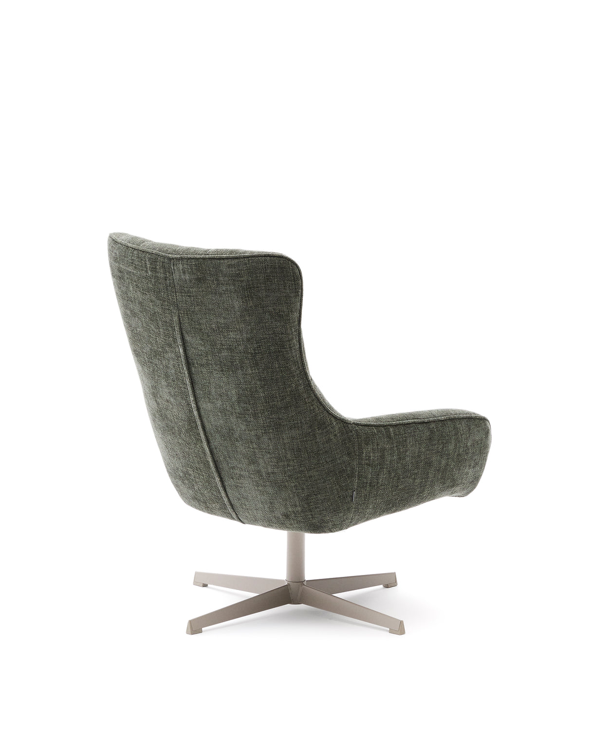 Sessel Teryl aus grüner Chenille und Metall mit grauer Oberfläche FSC 100% - ZEN ZONE Furniture