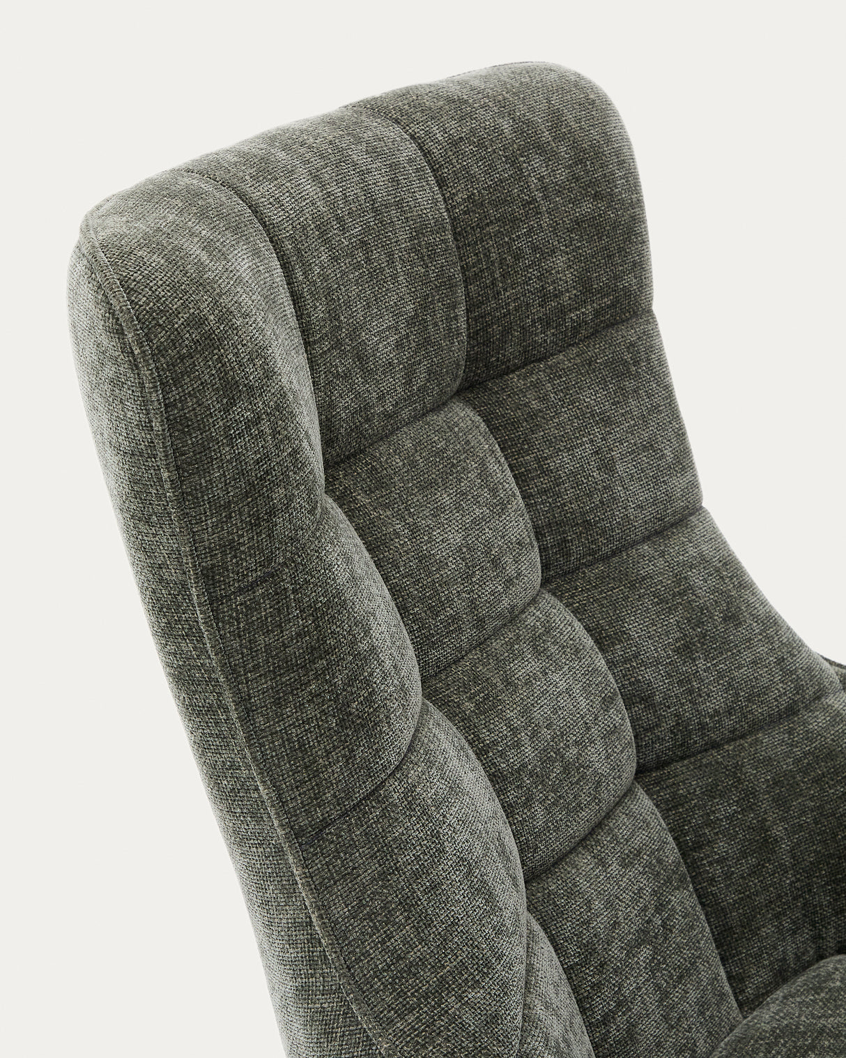 Sessel Teryl aus grüner Chenille und Metall mit grauer Oberfläche FSC 100% - ZEN ZONE Furniture