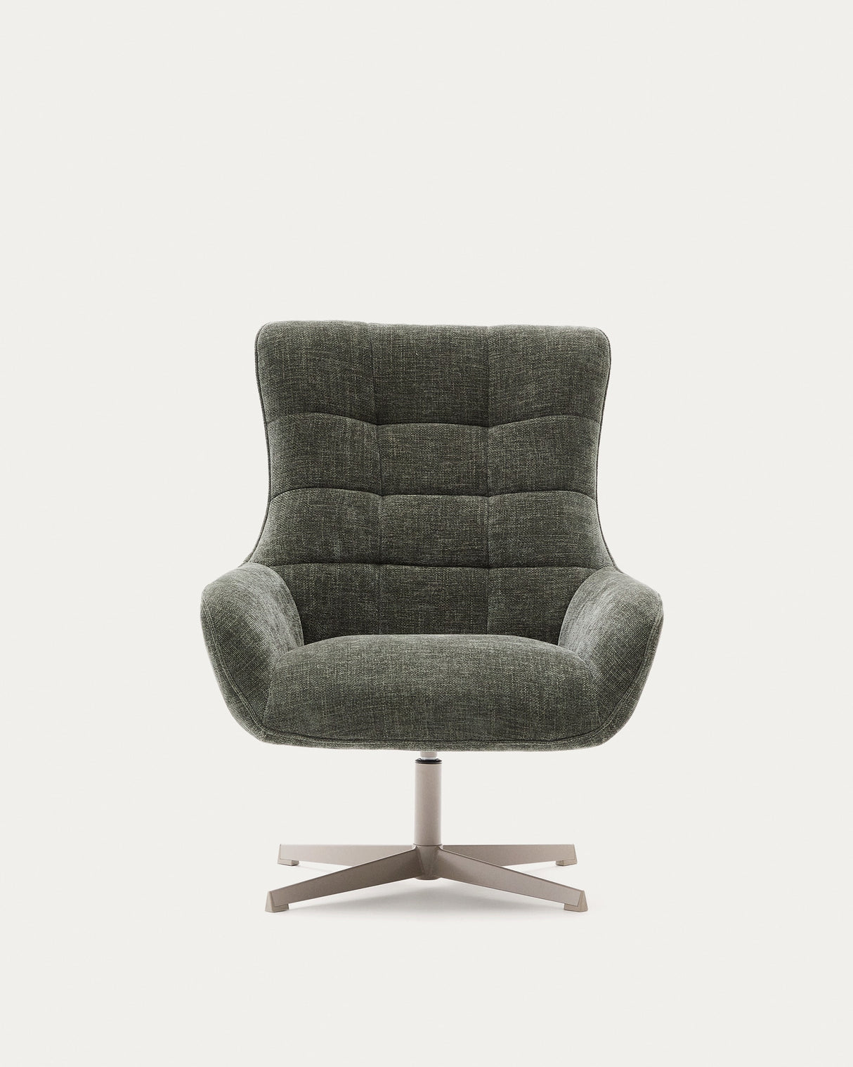 Sessel Teryl aus grüner Chenille und Metall mit grauer Oberfläche FSC 100% - ZEN ZONE Furniture
