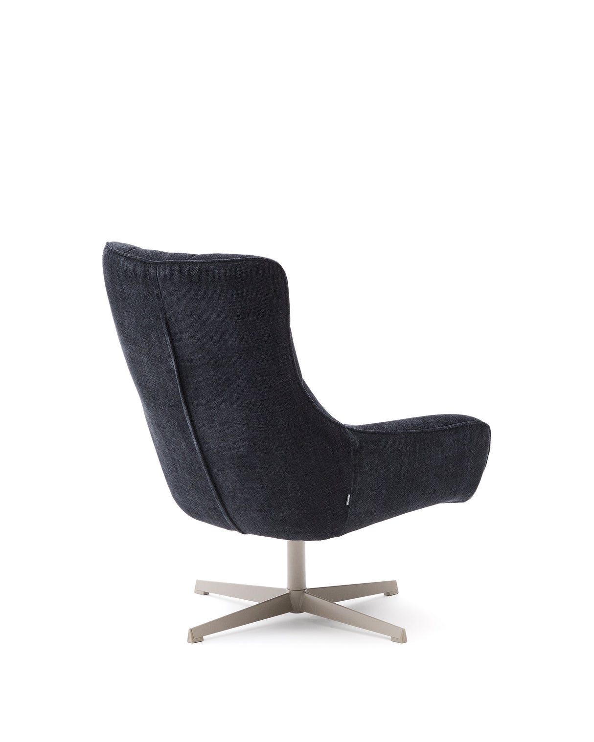 Sessel Teryl aus blauer Chenille und Metall mit grauer Oberfläche FSC 100% - ZEN ZONE Furniture