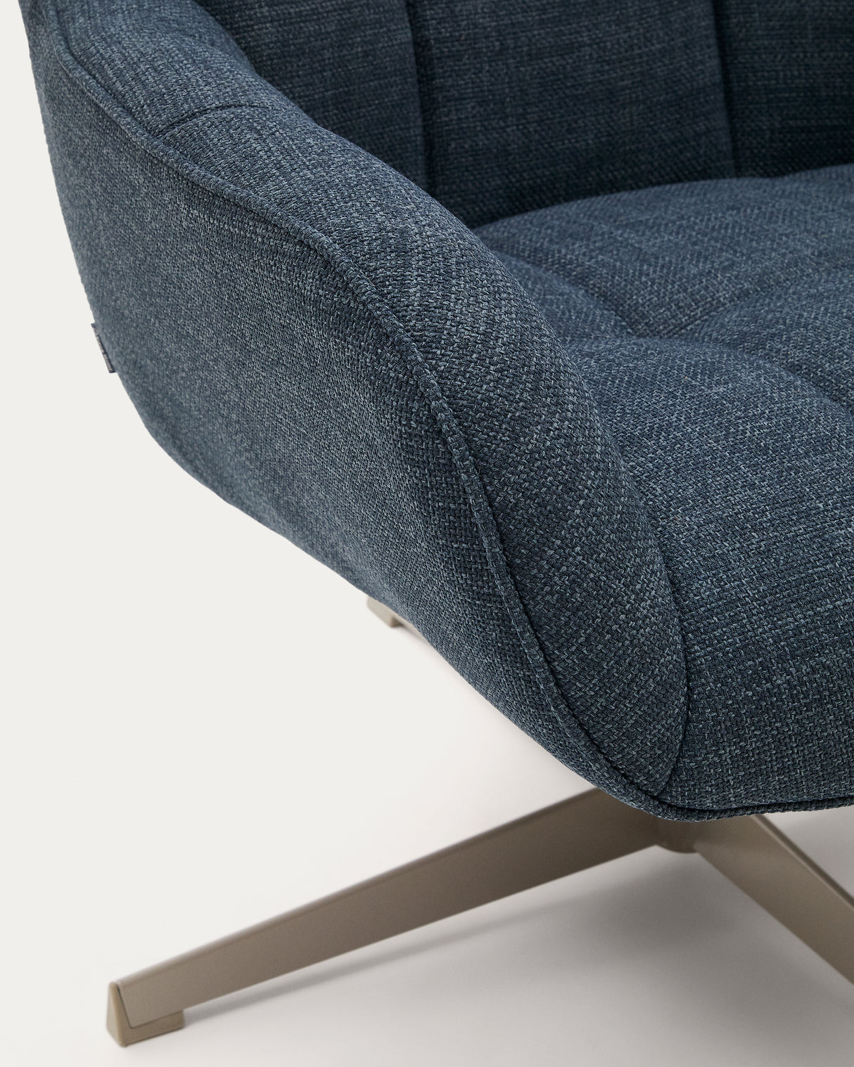 Drehsessel Jaspe blau und Metall mit grauer Oberfläche FSC 100% - ZEN ZONE Furniture