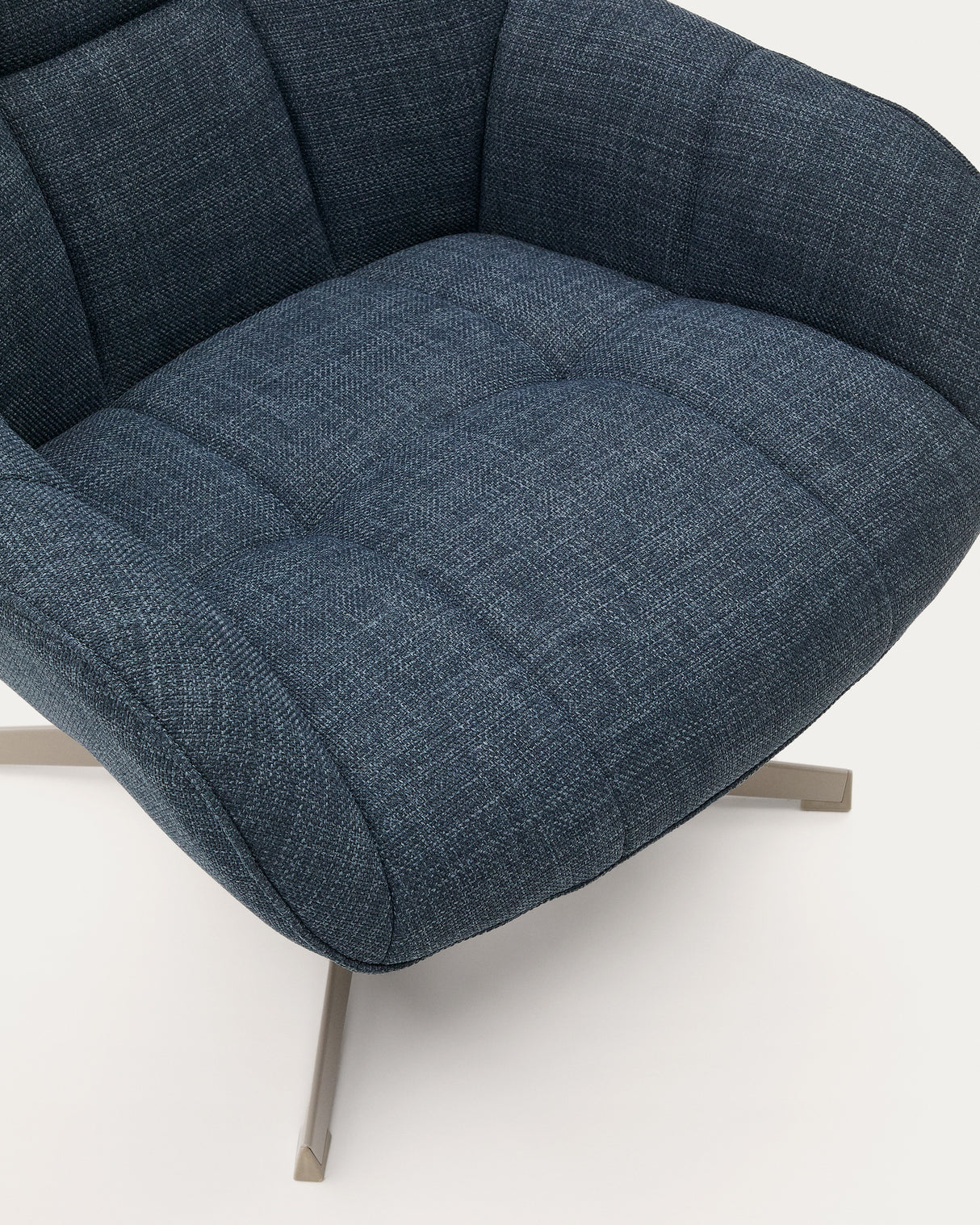 Drehsessel Jaspe blau und Metall mit grauer Oberfläche FSC 100% - ZEN ZONE Furniture