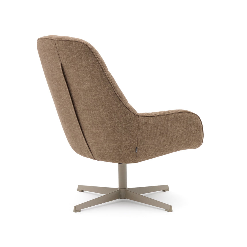 Drehsessel Jaspe hellbraun und Metall mit grauer Oberfläche FSC 100% - ZEN ZONE Furniture