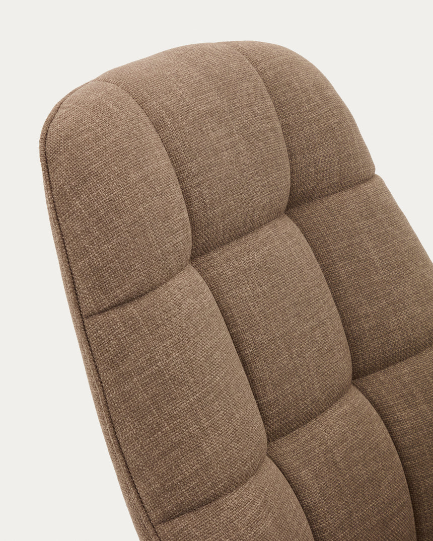 Drehsessel Jaspe hellbraun und Metall mit grauer Oberfläche FSC 100% - ZEN ZONE Furniture
