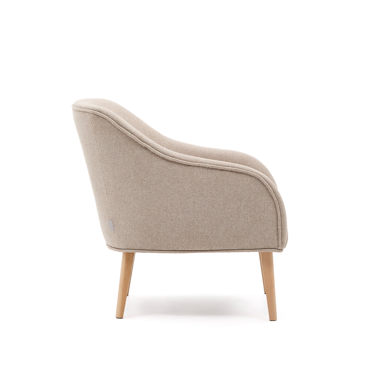 Sessel Bobly in Beige und massivem Buchenholz mit natürlichem Finish - ZEN ZONE Furniture