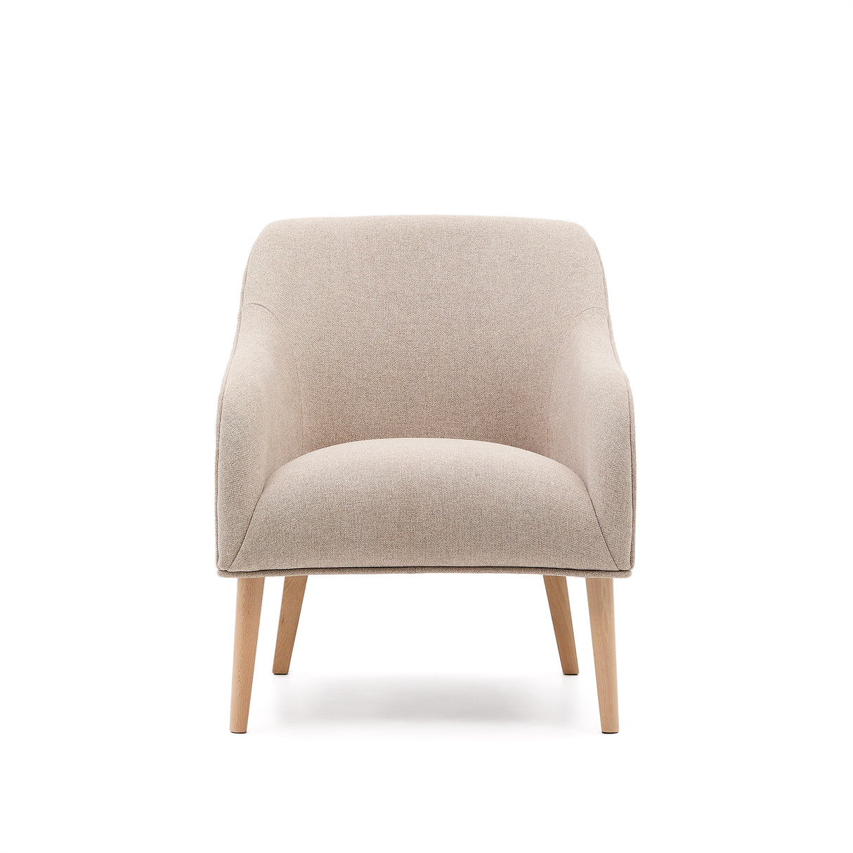 Sessel Bobly in Beige und massivem Buchenholz mit natürlichem Finish - ZEN ZONE Furniture