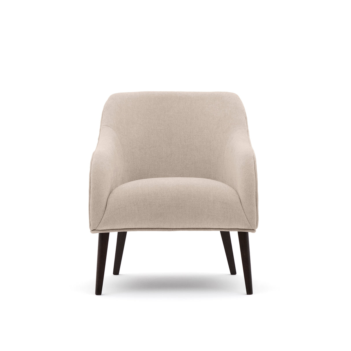Sessel Bobly in Beige mit massivem Eschenholz mit Wenge-Finish - ZEN ZONE Furniture