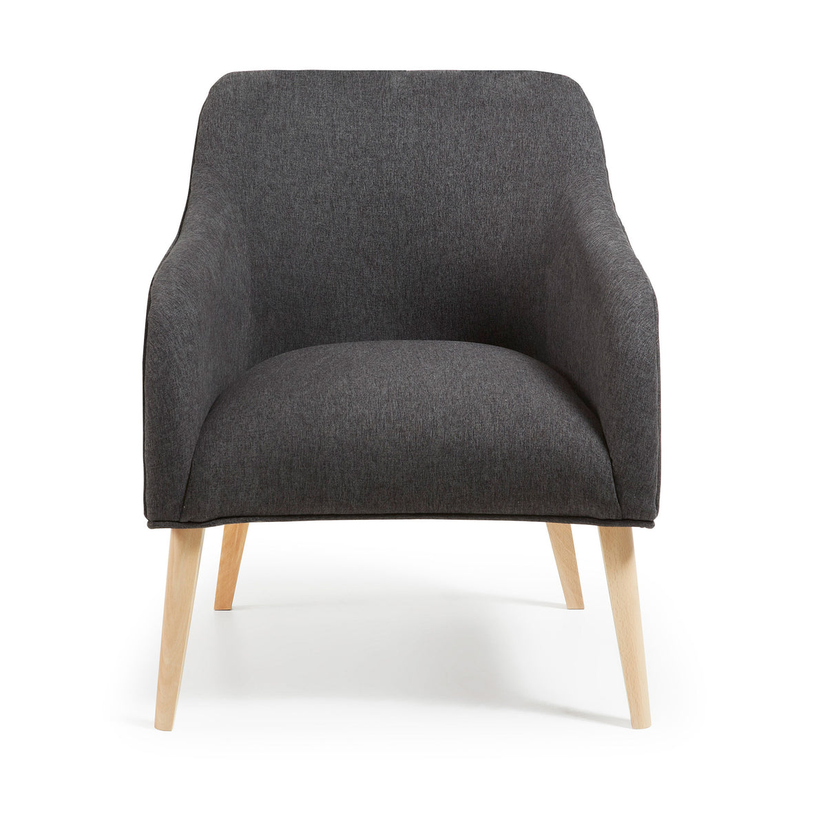 Sessel Bobly in Schwarz und Holzbeine mit natürlichem Finish - ZEN ZONE Furniture