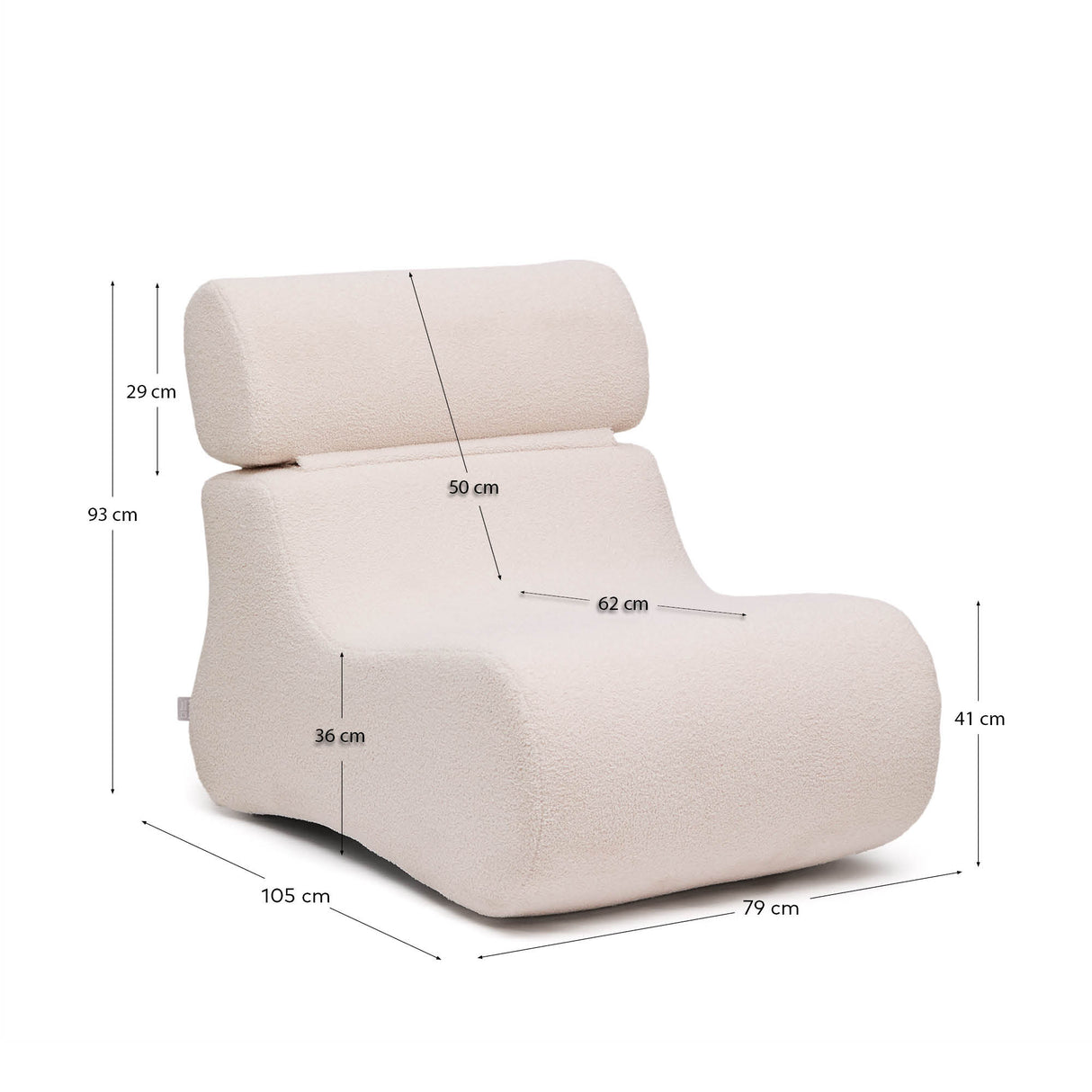 Sessel Club aus ecrufarbenem Bouclé - ZEN ZONE Furniture