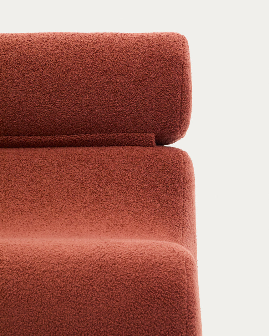 Sessel Club aus terrakottafarbenem Bouclé - ZEN ZONE Furniture