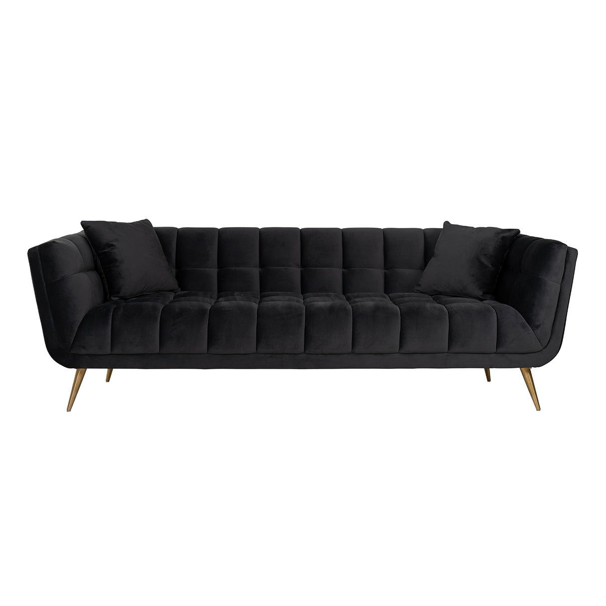 Couch Huxley Antraciet velvet / Brushed gold (Quartz Antraciet 801) - ZEN ZONE