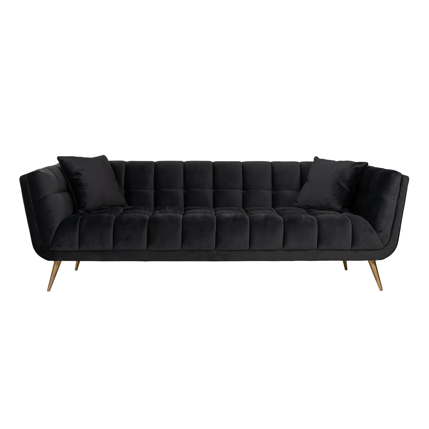 Couch Huxley Antraciet velvet / Brushed gold (Quartz Antraciet 801) - ZEN ZONE