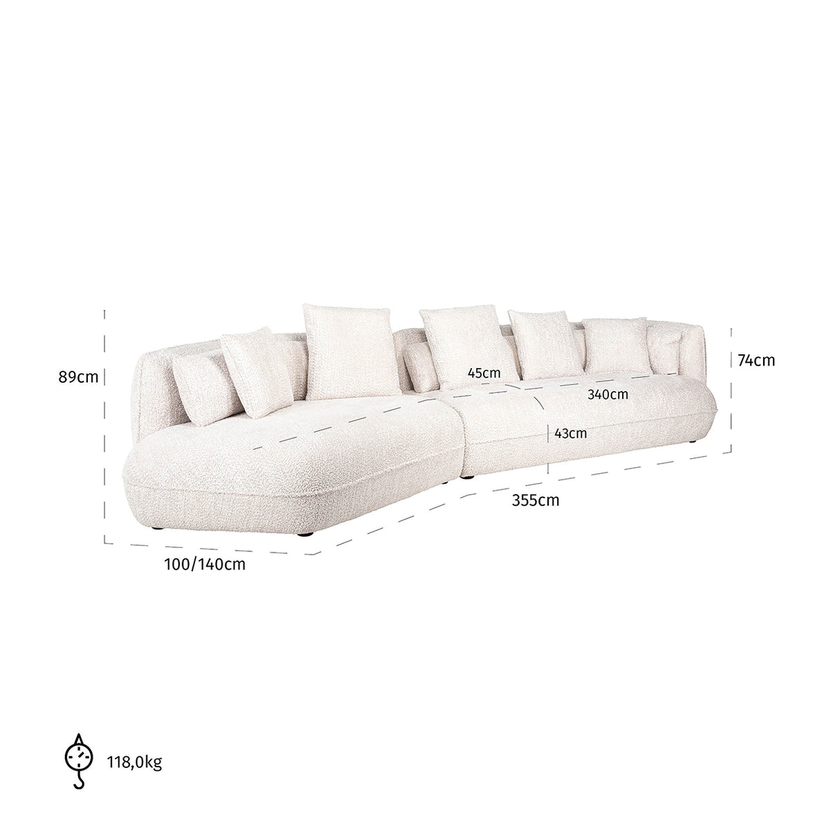 Sofa Rodina lovely cream (Be Lovely 11 Cream) - ZEN ZONE