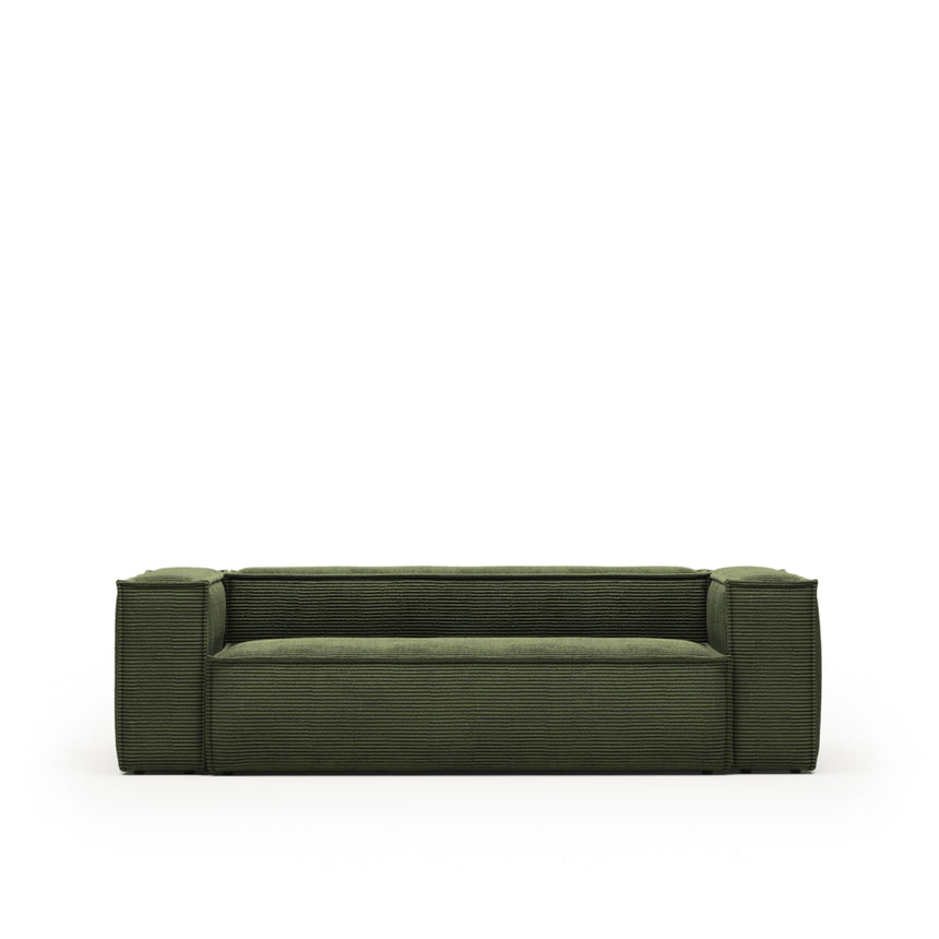 Blok 3-Sitzer-Sofa breiter Cord grün 240 cm - ZEN ZONE Furniture