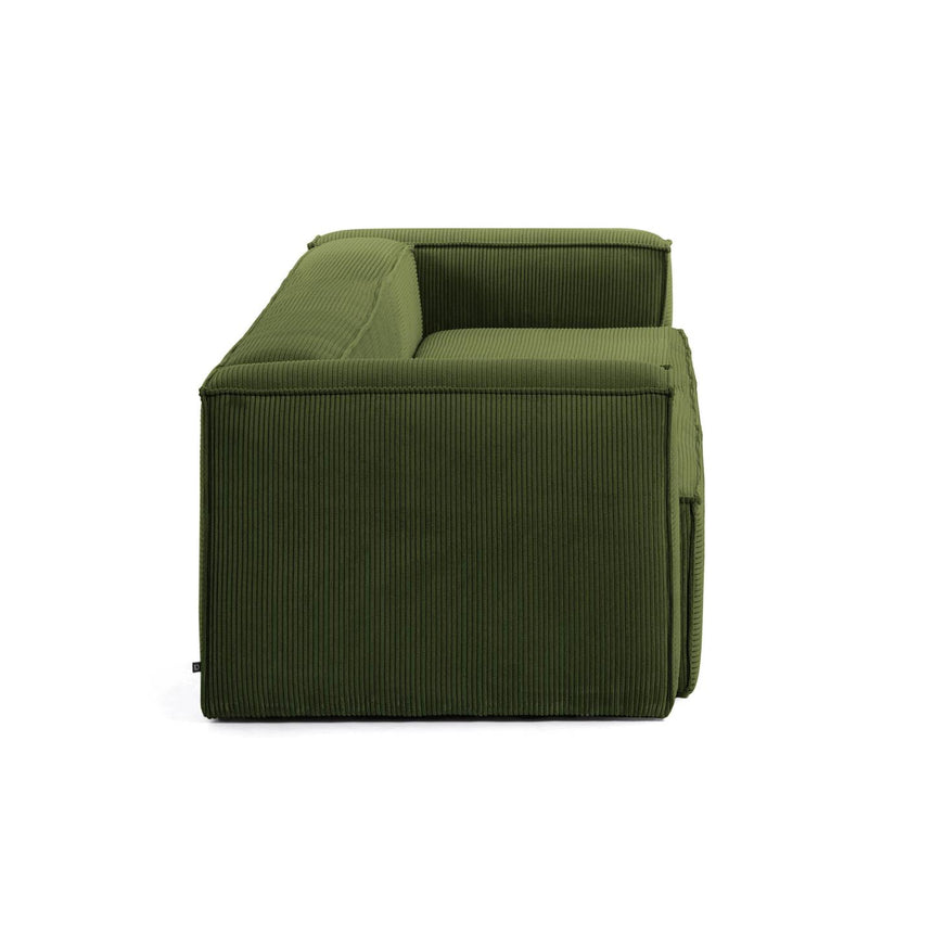 Blok 3-Sitzer-Sofa breiter Cord grün 240 cm - ZEN ZONE Furniture