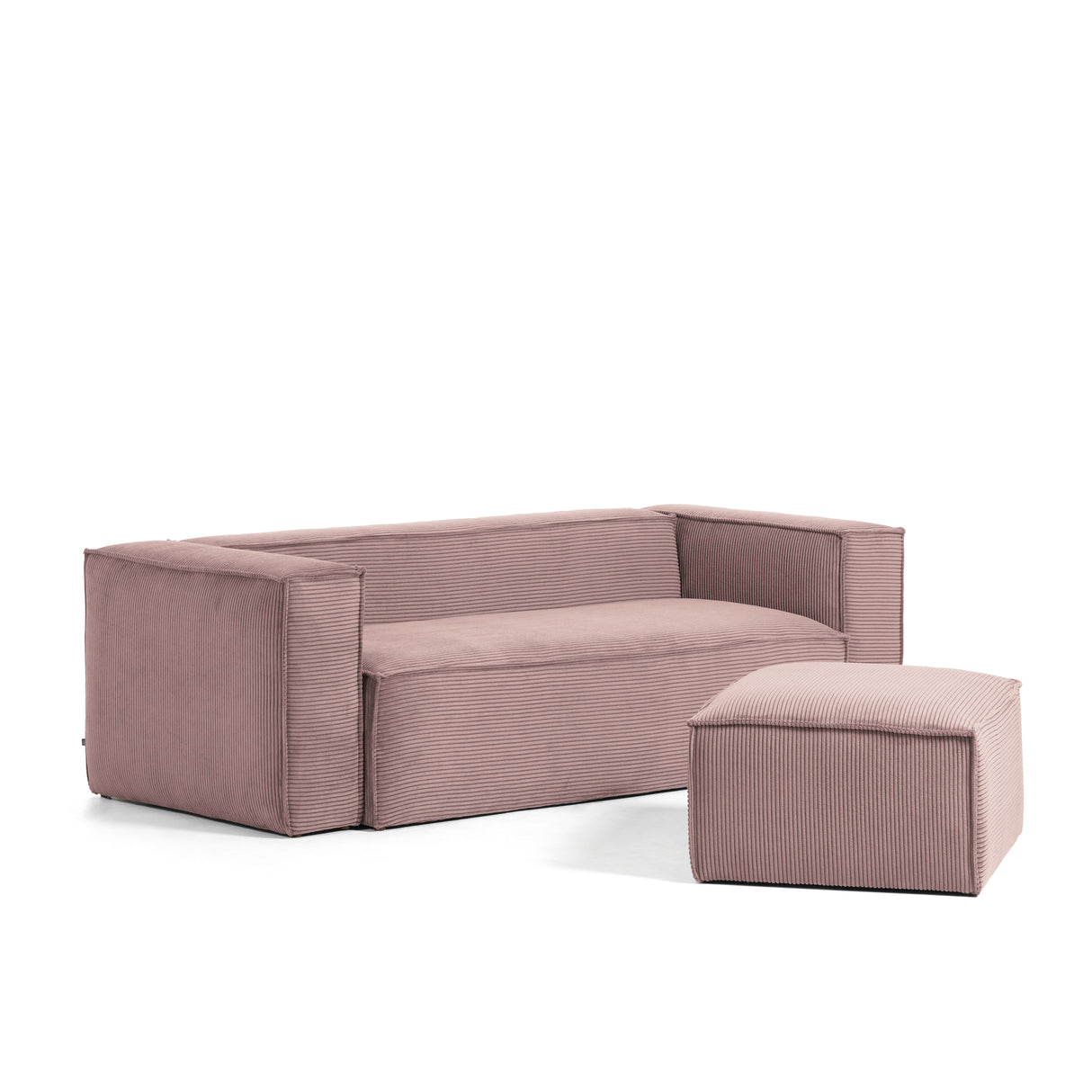 Blok 3-Sitzer-Sofa breiter Cord rosa 240 cm - ZEN ZONE Furniture