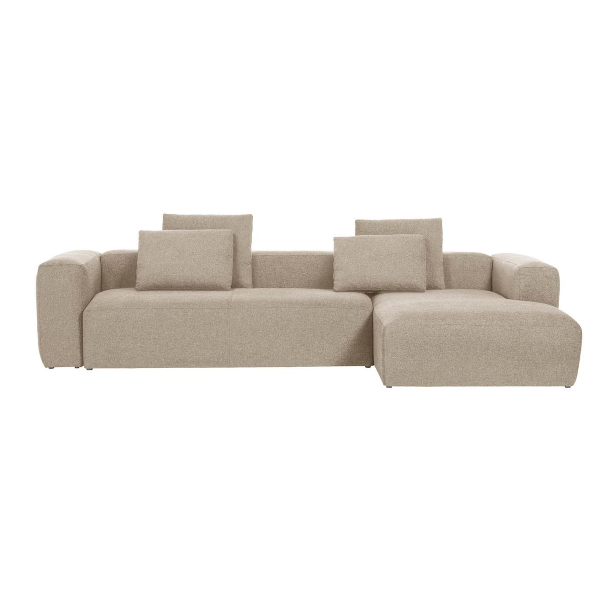 Blok 4-Sitzer Sofa mit Chaiselongue rechts beige 330 cm - ZEN ZONE Furniture