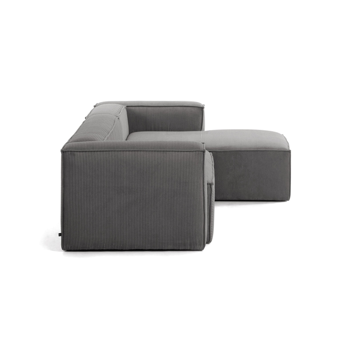 Blok 4-Sitzer-Sofa mit Chaiselongue rechts breiter Cord grau 330 cm - ZEN ZONE Furniture