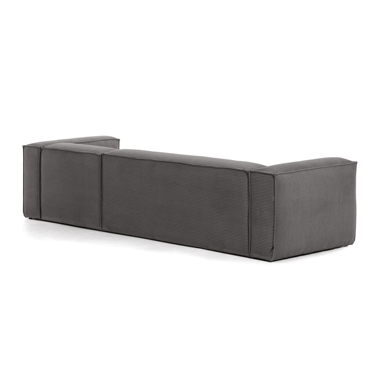 Blok 4-Sitzer-Sofa mit Chaiselongue rechts breiter Cord grau 330 cm - ZEN ZONE Furniture