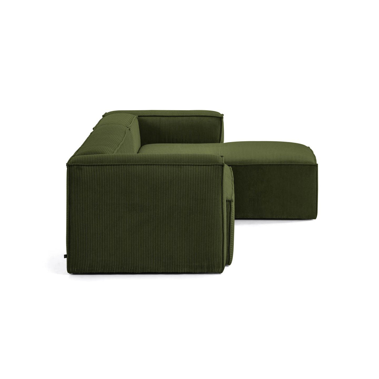 Blok 4-Sitzer-Sofa mit Chaiselongue rechts und breitem Cord grün 330cm - ZEN ZONE Furniture