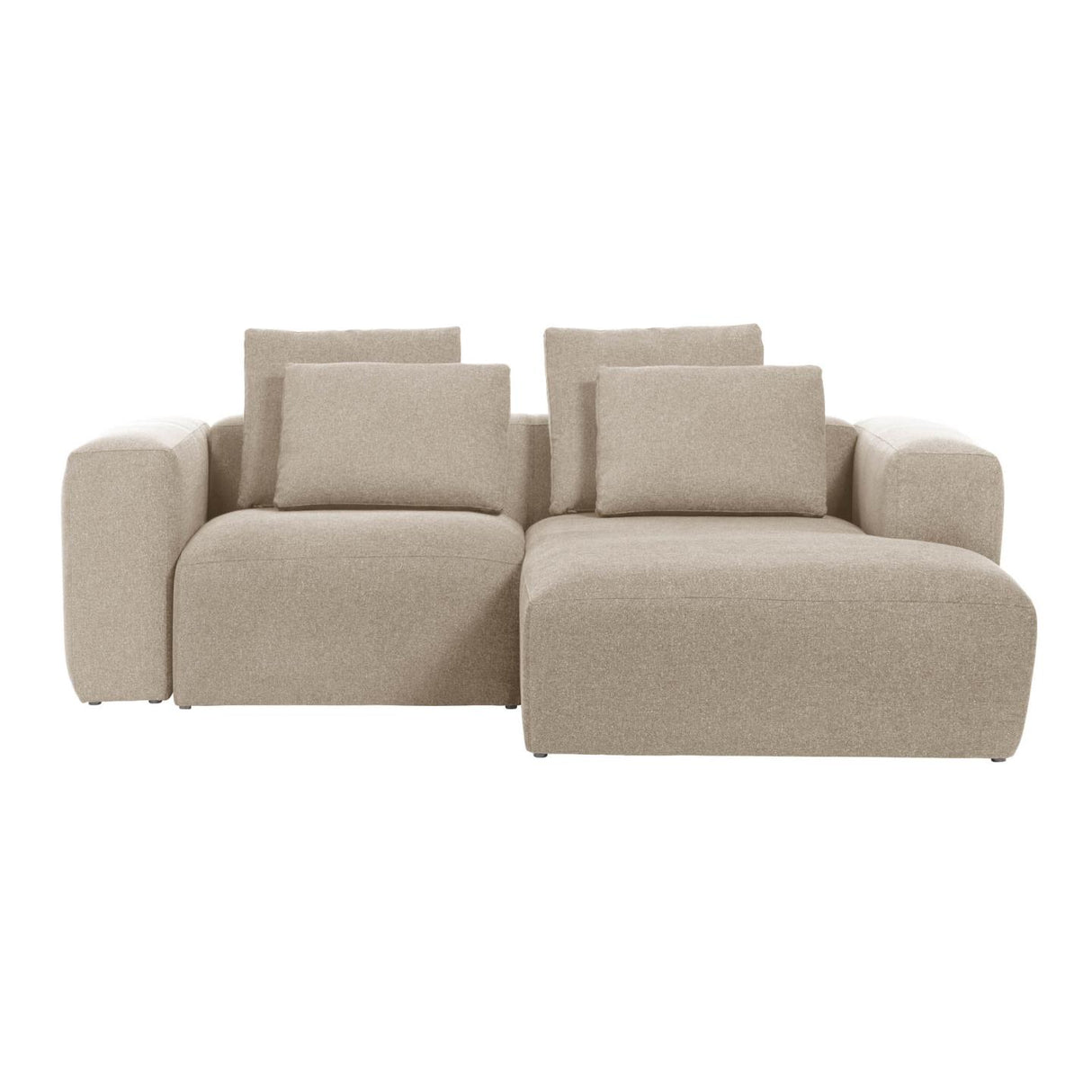Blok 2-Sitzer Sofa mit Chaiselongue rechts beige 240 cm - ZEN ZONE Furniture