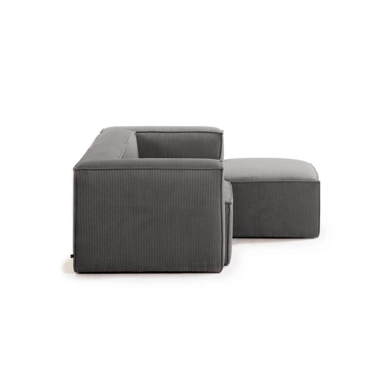 Blok 2-Sitzer-Sofa mit Chaiselongue rechts breiter Cord grau 240 cm - ZEN ZONE Furniture