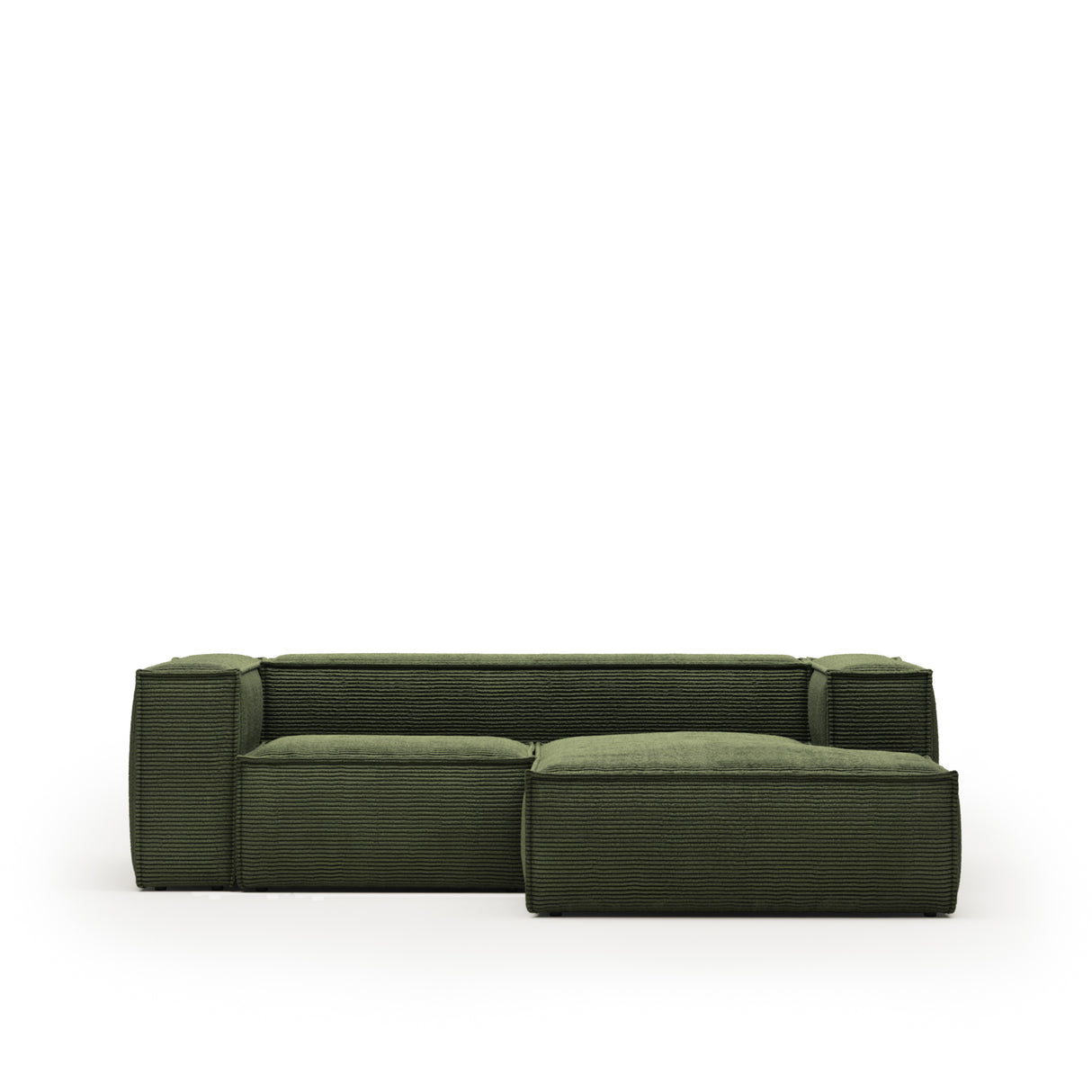 Blok 2-Sitzer-Sofa mit Chaiselongue rechts breiter Cord grün 240 cm - ZEN ZONE Furniture