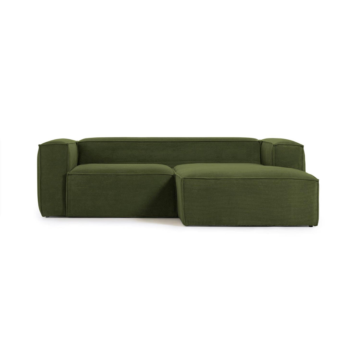Blok 2-Sitzer-Sofa mit Chaiselongue rechts breiter Cord grün 240 cm - ZEN ZONE Furniture