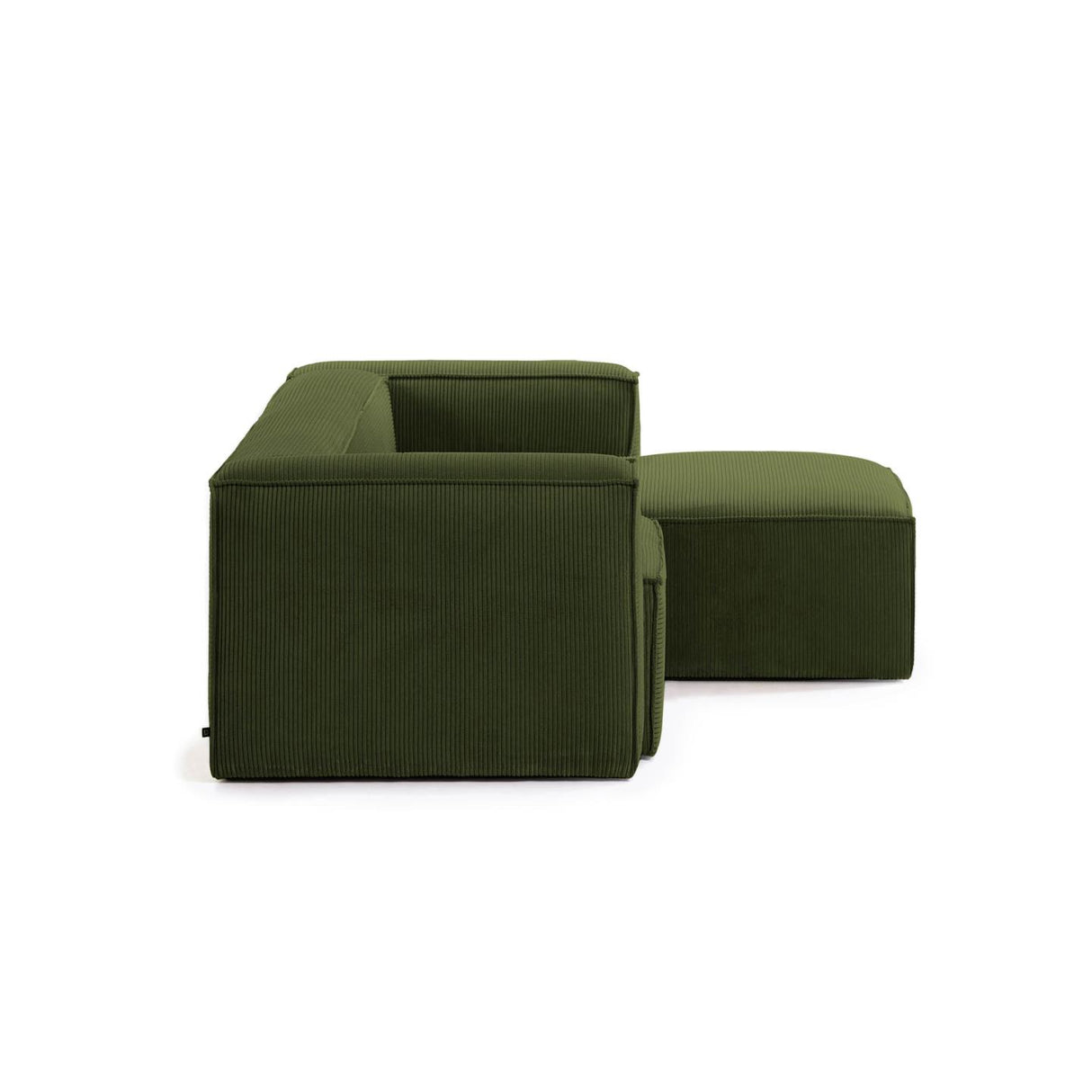 Blok 2-Sitzer-Sofa mit Chaiselongue rechts breiter Cord grün 240 cm - ZEN ZONE Furniture