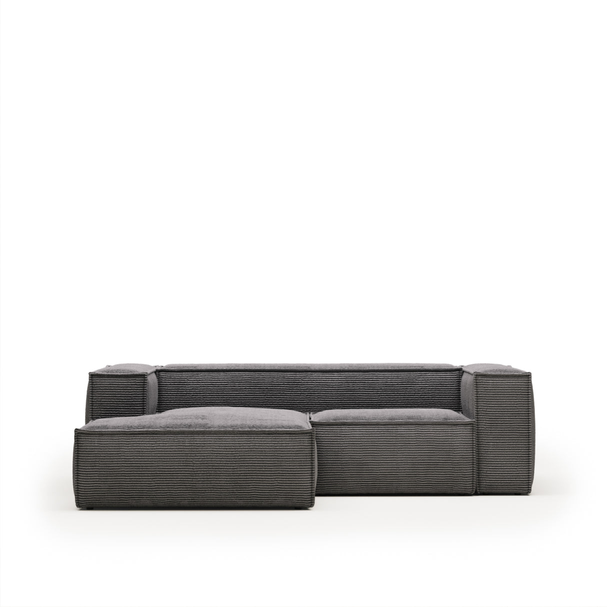 Blok 2-Sitzer-Sofa mit Chaiselongue links breiter Cord grau 240 cm - ZEN ZONE Furniture