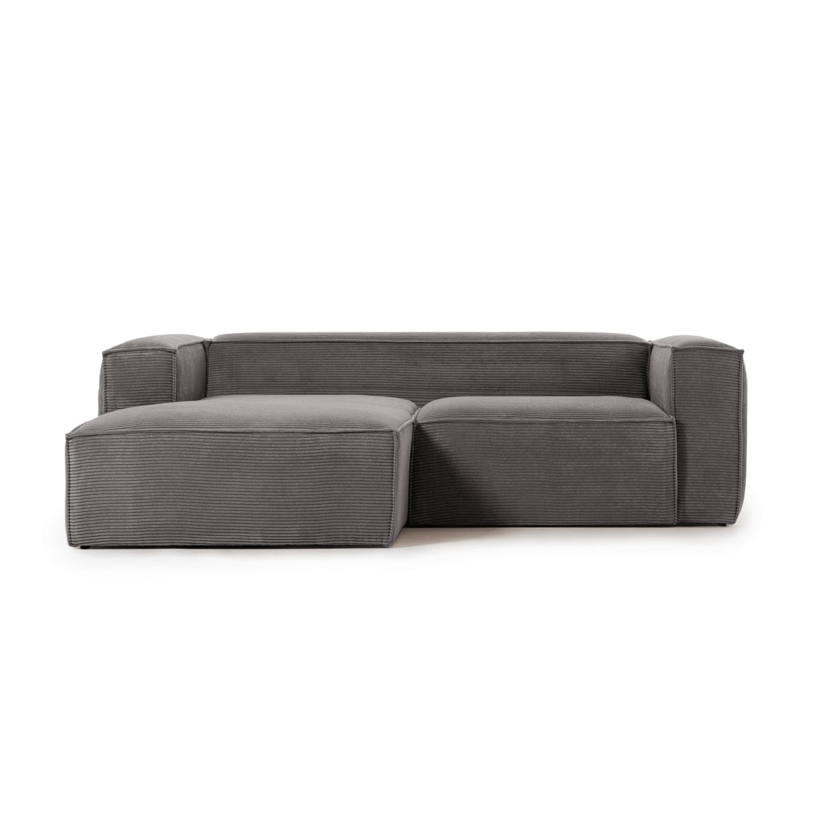 Blok 2-Sitzer-Sofa mit Chaiselongue links breiter Cord grau 240 cm - ZEN ZONE Furniture