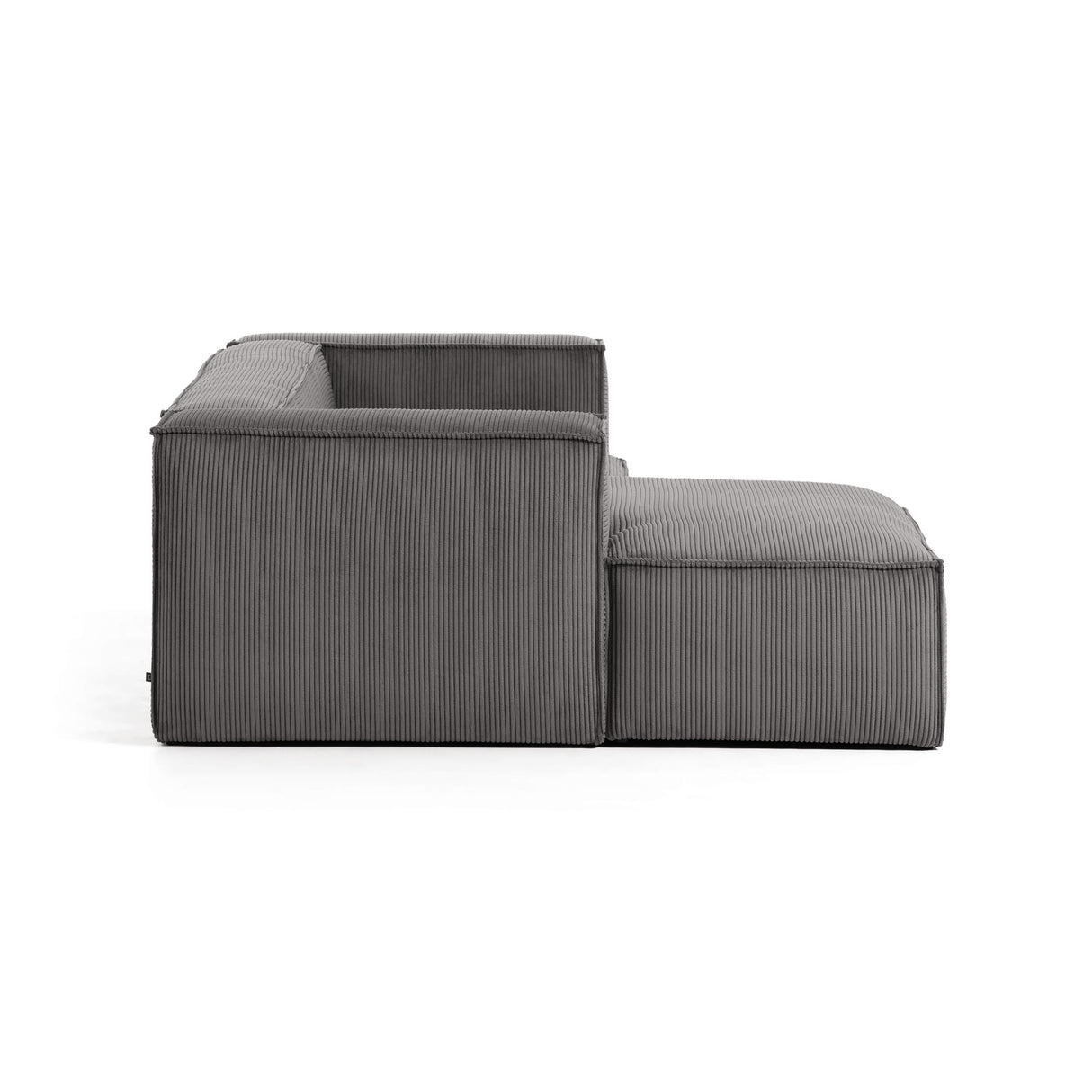Blok 2-Sitzer-Sofa mit Chaiselongue links breiter Cord grau 240 cm - ZEN ZONE Furniture