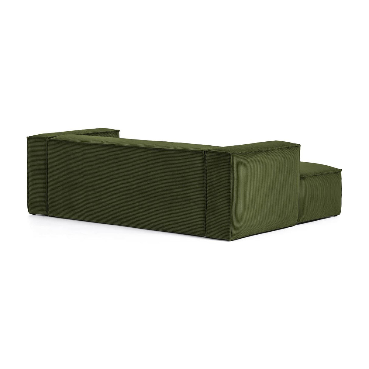 Blok 2-Sitzer-Sofa mit Chaiselongue links breiter Cord grün 240 cm - ZEN ZONE Furniture
