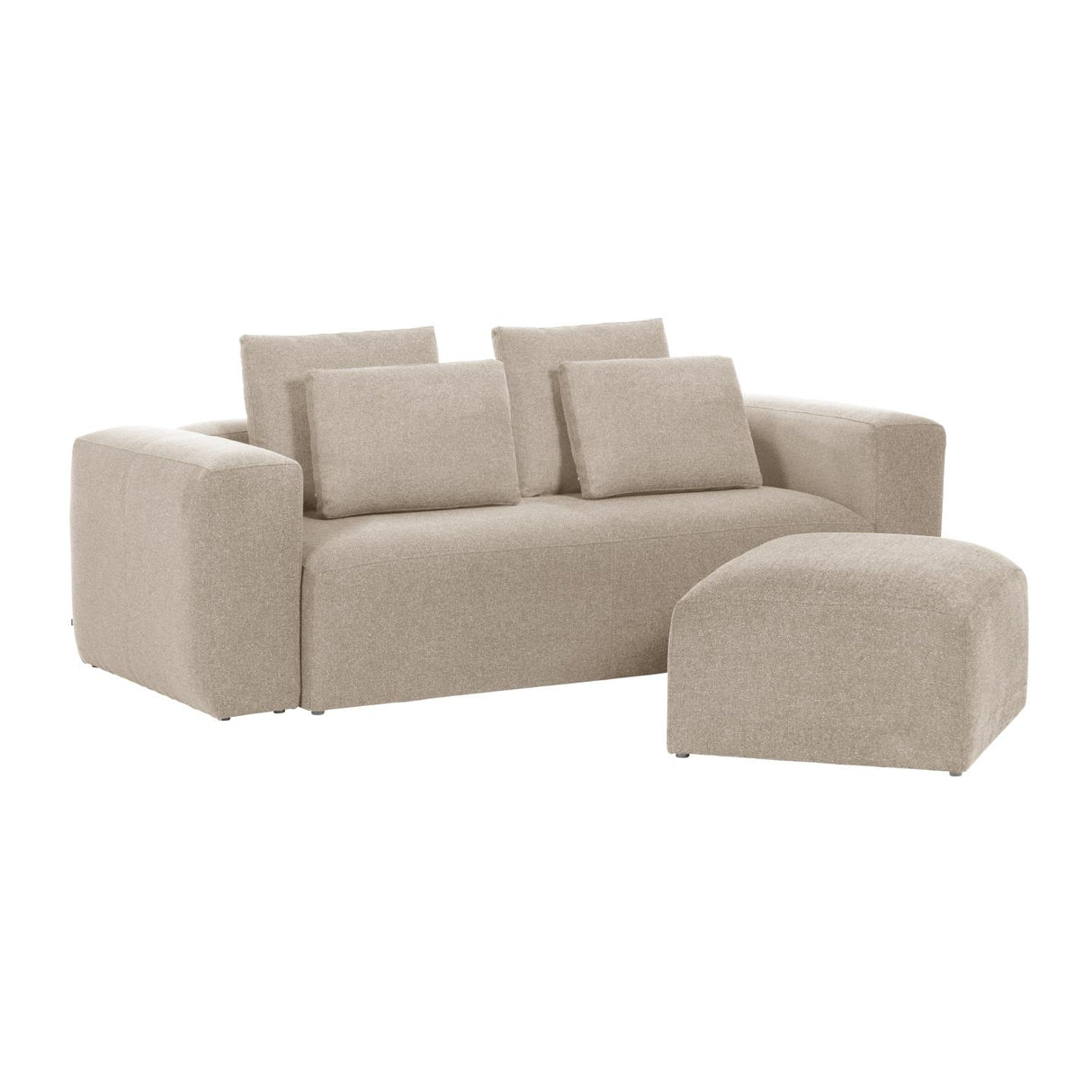 Blok Pouf beige 90 x 70 cm - ZEN ZONE Furniture