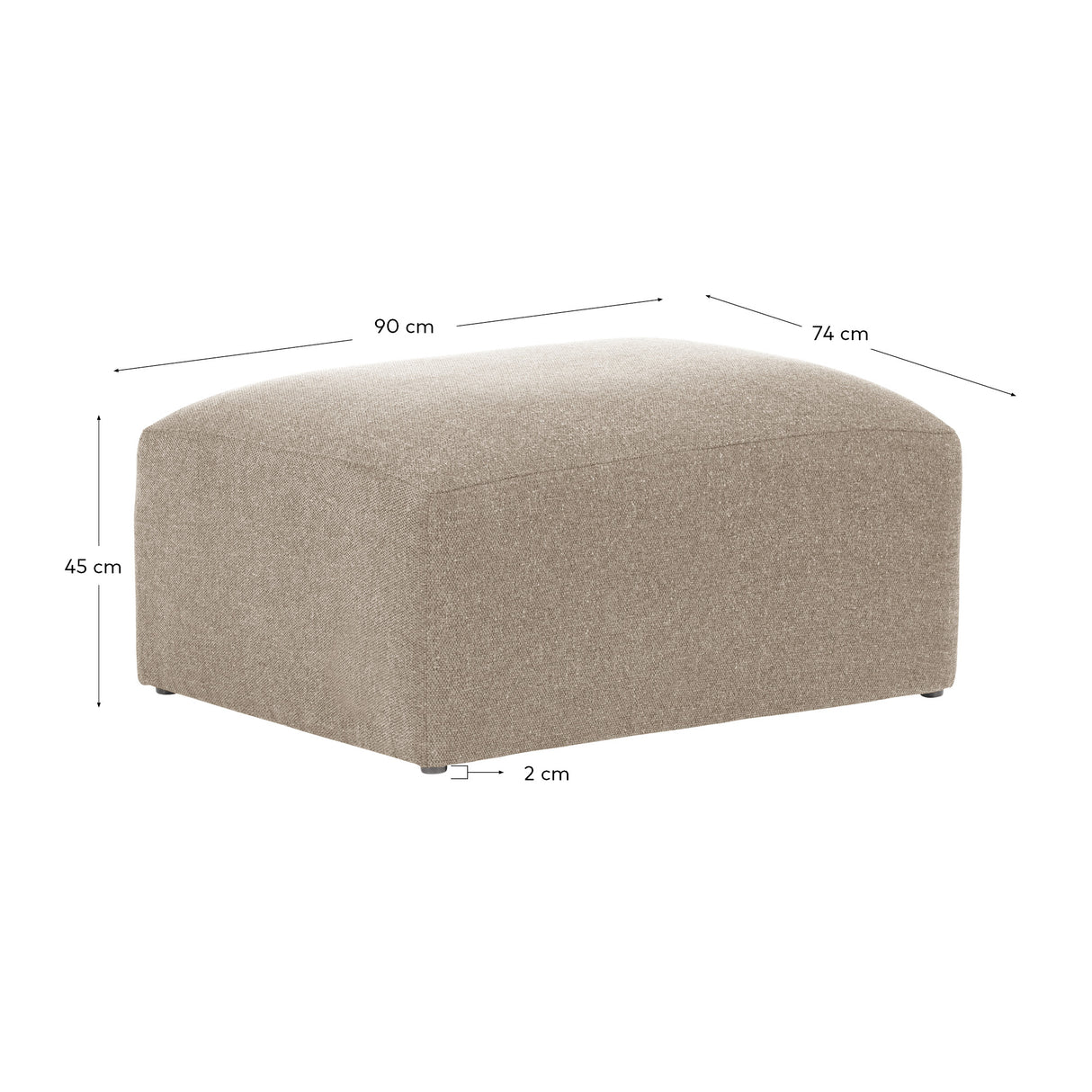 Blok Pouf beige 90 x 70 cm - ZEN ZONE Furniture