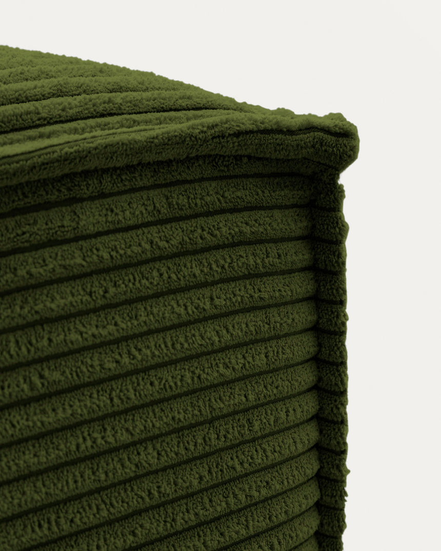 Blok Pouf breiter Cord grün 90 x 70 cm - ZEN ZONE Furniture
