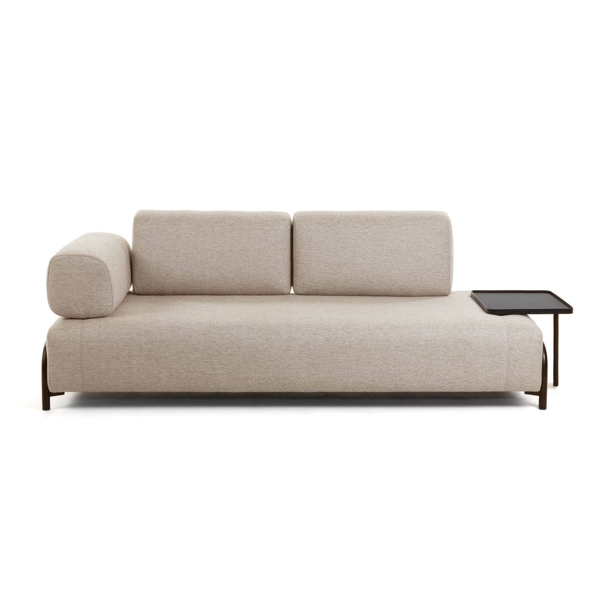 Compo 3-Sitzer Sofa beige mit großem Tablett 252 cm - ZEN ZONE Furniture