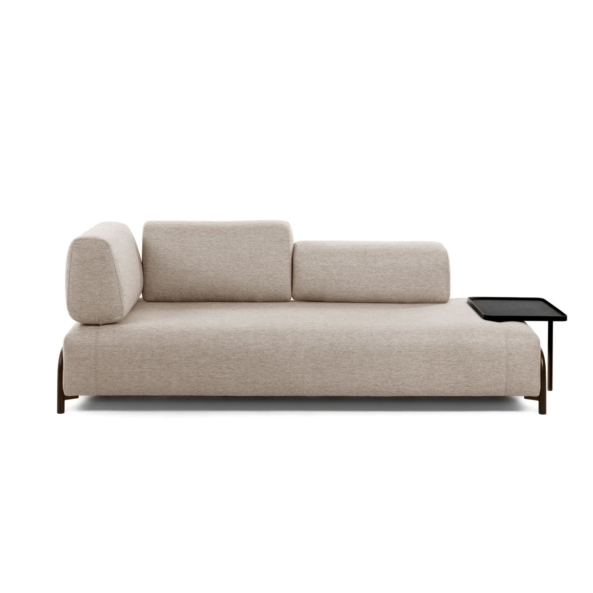 Compo 3-Sitzer Sofa beige mit großem Tablett 252 cm - ZEN ZONE Furniture