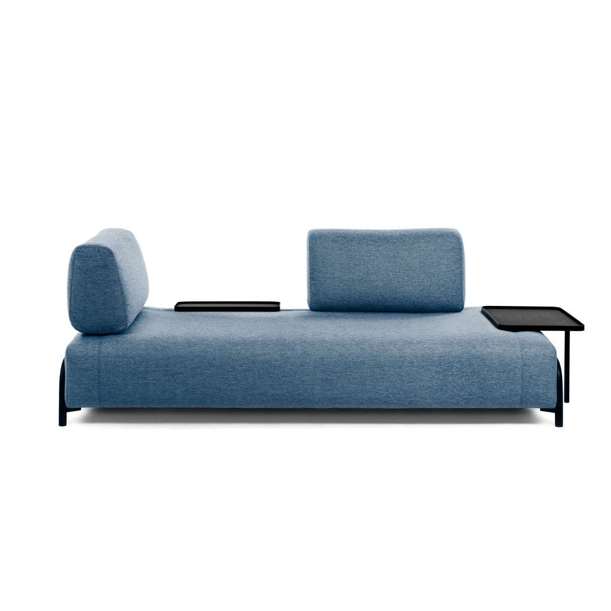 Compo 3-Sitzer Sofa blau mit großem Tablett 252 cm - ZEN ZONE Furniture