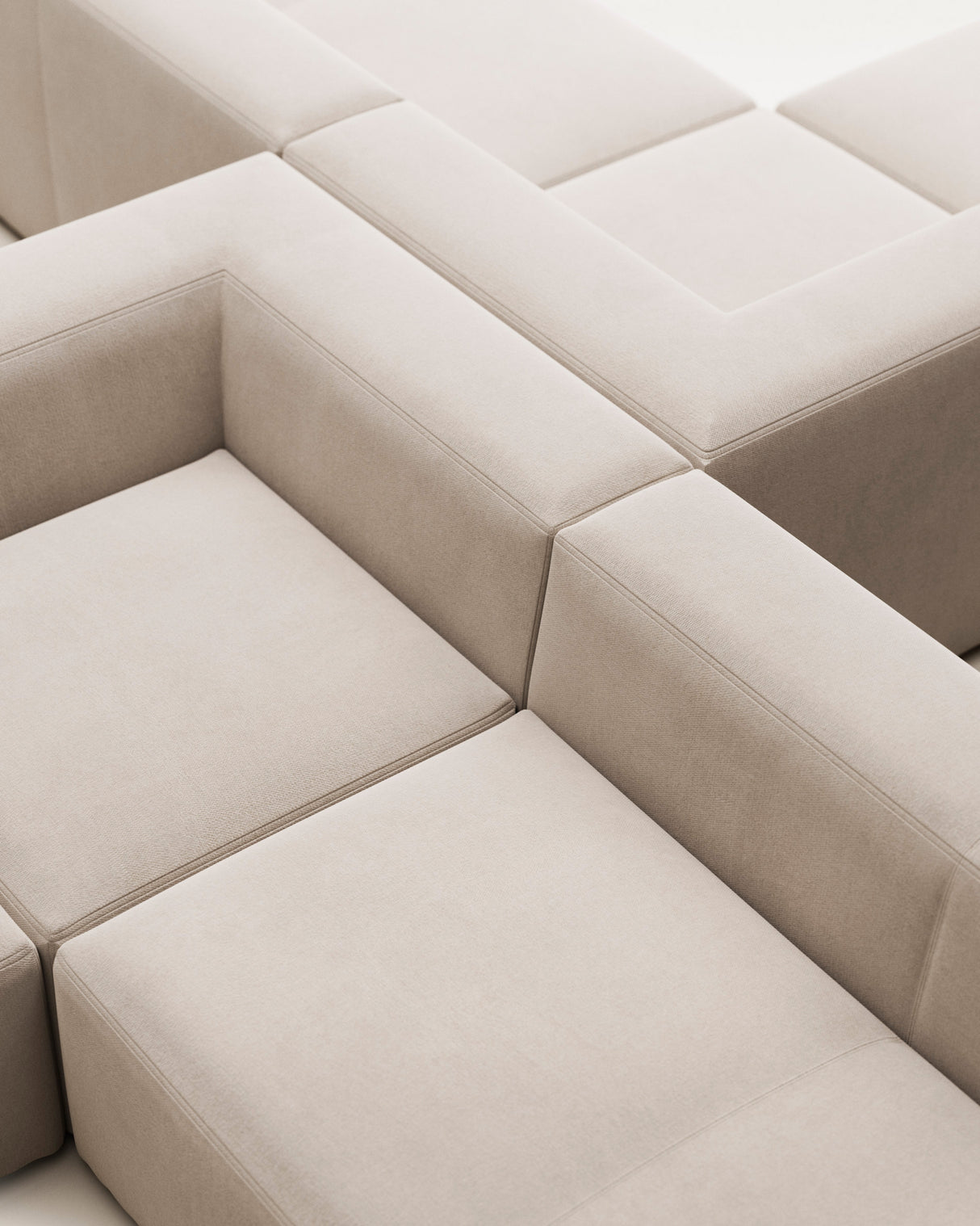 Blok 6-Sitzer Ecksofa in beige 320 x 320 cm - ZEN ZONE Furniture