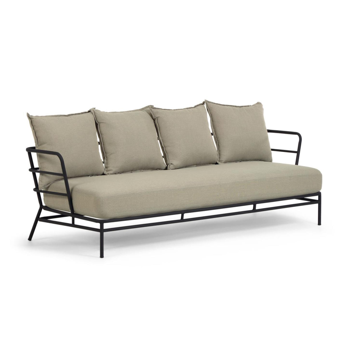 Mareluz 3-Sitzersofa aus schwarzem Stahl 197 cm - ZEN ZONE Furniture