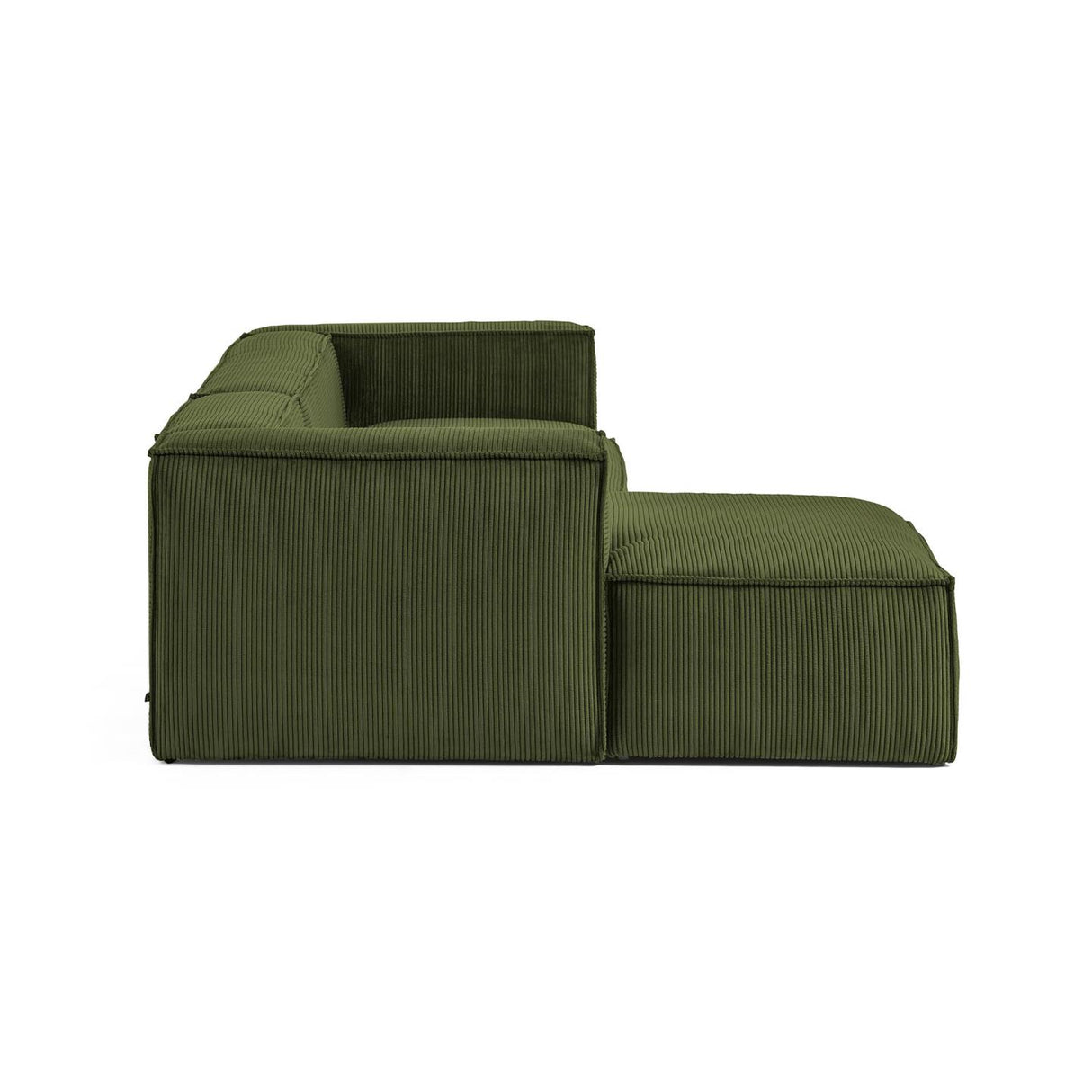 Blok 3-Sitzer-Sofa mit Chaiselongue links breiter Cord grün 300 cm - ZEN ZONE Furniture