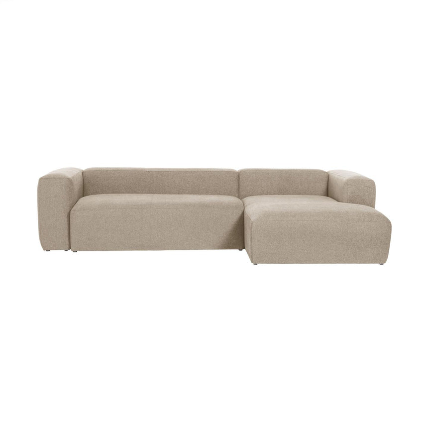 Blok 3-Sitzer Sofa mit Chaiselongue rechts in beige 300 cm - ZEN ZONE Furniture