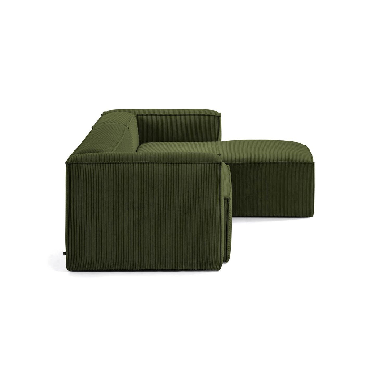 Blok 3-Sitzer-Sofa mit Chaiselongue rechts breiter Cord grün 300 cm - ZEN ZONE Furniture