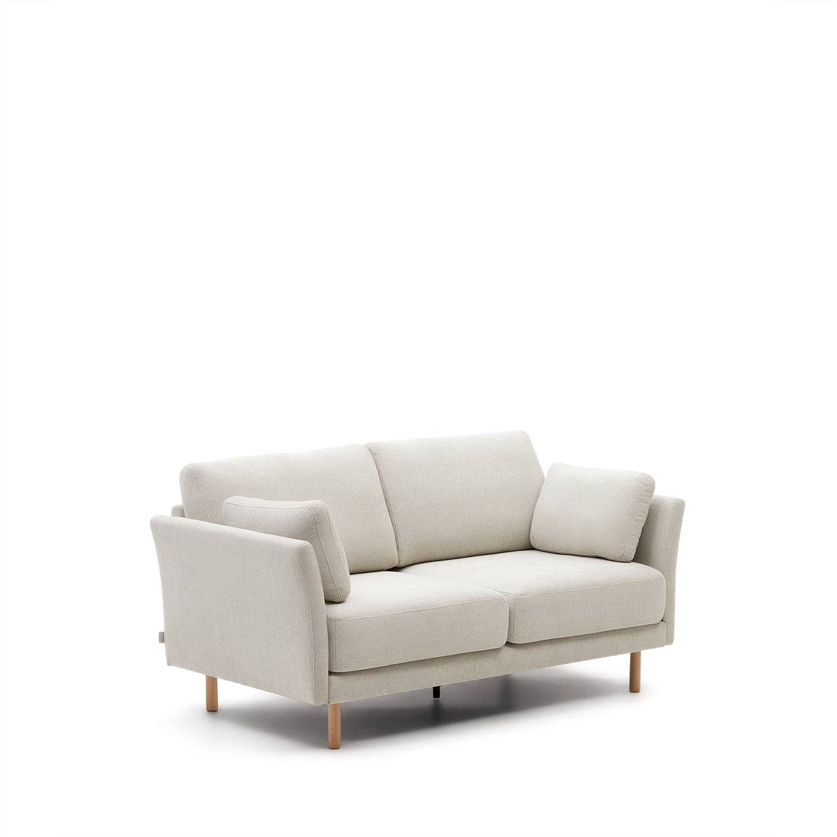 Gilma 2-Sitzer-Sofa aus Chenille in Perle und Beine mit natürlichem Finish 170 cm - ZEN ZONE Furniture