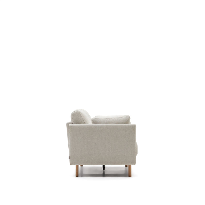 Gilma 2-Sitzer-Sofa aus Chenille in Perle und Beine mit natürlichem Finish 170 cm - ZEN ZONE Furniture